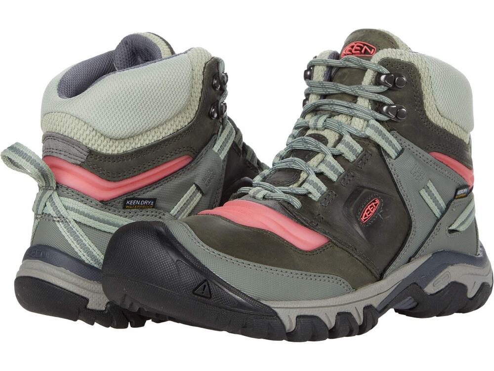 KEEN WOMEN’S RIDGE FLEX MID WATERPROOF BOOT, CASTOR GREY/DUBARRY, 7.5 M US
